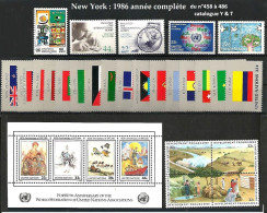 ONU   Nations Unies 1986 Année Complète Neufs ** ONU New York - Unused Stamps