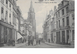 Mons   La Rue D'Havre Et Eglise St Nicolas - Mons