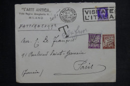 FRANCE - Taxes De Paris Sur Enveloppe De Milan  - L 152961 - 1859-1959 Covers & Documents