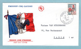 FDC France 1965 - Coq Gaulois De Decaris 0,30 F - YT 1331A - Paris - 1960-1969