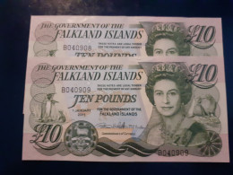 FALKLAND ISLANDS 1st JANUARY 2011 UNCIRCULATED CONSECUTIVE NUMBERED £10 NOTES - Islas Malvinas