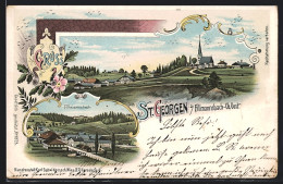 Lithographie St. Georgen A. Fillmannsbach, Ortsansicht, Fillmannsbach  - Otros & Sin Clasificación