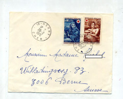 Lettre Cachet Herry Sur Croix Rouge - Manual Postmarks