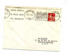 Lettre Flamme Beauvais Coeur Gothique Sur Moisson - Mechanical Postmarks (Advertisement)