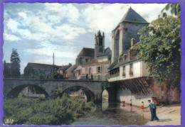 Carte Postale 77. Moret-sur-Loing La Pêche Sur Le Petit Quai  Très Beau Plan - Moret Sur Loing