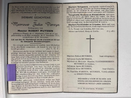 Devotie DP - Overlijden Julia Pareyn Echtg Muyssen - Proven 1890 - 1953 - Obituary Notices