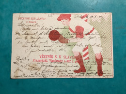 République Tchèque Sport Foot  Sportovoni  Klub Slavia V Praze. Vesnik S.k.slavia 1902 Carte Très Rare - Football