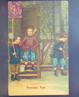 1776 THEME . PREMIERE PIPE . TROIS ENFANTS . OBLITEREE 1907 . - Cartes Humoristiques