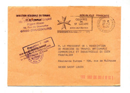 Lettre Flamme  Strasbourg Oeuvre Saint Lazare - Mechanical Postmarks (Advertisement)