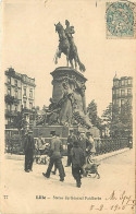 59 - Lille - La Statue Du Général Faidherbe - Animée - Oblitération Ronde De 1905 - CPA - Voir Scans Recto-Verso - Lille