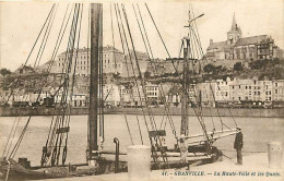 50 - Granville - La Haute-Ville Et Les Quais - Animée - Bateaux - Voilier - CPA - Voir Scans Recto-Verso - Granville