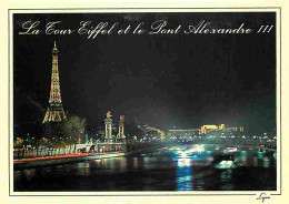 75 - Paris - Tour Eiffel - Le Pont Alexandre III - Vue De Nuit - Carte Neuve - CPM - Voir Scans Recto-Verso - Eiffelturm