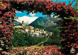 66 - Vernet Les Bains - Vue Générale Et Le Canigou - Fleurs - CPM - Voir Scans Recto-Verso - Autres & Non Classés