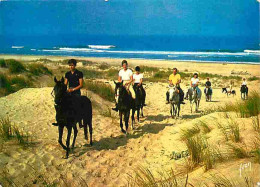 Animaux - Chevaux - Au Bord De L'Océan - Les Cavaliers Dans Les Dunes - Promenade équestre - Flamme Postale - CPM - Voir - Horses