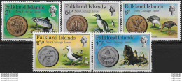1975 Falkland Islands New Coinage Issue 5v. MNH SG N. 316/320 - Andere & Zonder Classificatie