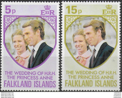 1973 Falkland Islands Wedding Of Princess Anne 2v. MNH SG N. 291/92 - Other & Unclassified