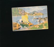 Art Peinture -  Acquerelli Dal Vero - Signée S. Bonelli - Italie Ou Suisse Italienne - Paysage Mer Bateaux Montagne - Malerei & Gemälde