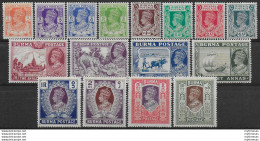 1938-40 Burma Giorgio VI 16v. MNH SG N. 18b/33 - Other & Unclassified