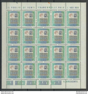 1987 Italia - Repubblica , N° 1804 , 20.000 Lire Policromo , In Minifoglio Di 2 - Full Sheets