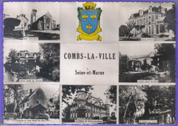 Carte Postale 77. Combs-la-Ville  Blason Très Beau Plan - Combs La Ville