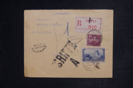 FRANCE - Enveloppe En Recommandé De Paris Pour Paris En 1938 Et Retour à L'envoyeur - L 152977 - 1921-1960: Modern Tijdperk