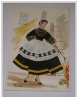AR5-   CARTE BRODEE ET TISSUS  BRETAGNE Costume Coiffe Folklore  Bretonne  Breton Blason - Bestickt