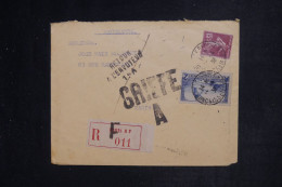 FRANCE - Enveloppe En Recommandé De Paris Pour Paris En 1938 Et Retour à L'envoyeur - L 152980 - 1921-1960: Période Moderne