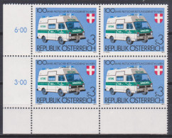 1981 , Mi 1694 ** (2) - 4er Block Postfrisch -  100 Jahre ärztlicher Rettungsdienst , Wien - Ungebraucht
