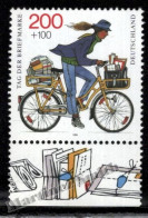 Germany 1995 Yvert 1646, Stamp Day, Post Woman On Bicycle - MNH - Neufs