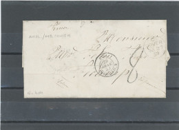 MARQUES D'ENTRÉES TERRESTRES-ANGLETERRE -LSC POUR FECAMP EN PORT DÛ-TAXE FAÇON MANUSCRITE 8 -MARQUES D'ENTRÉE NOEL 404 N - Entry Postmarks