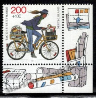 Germany 1995 Yvert 1646, Stamp Day, Post Woman On Bicycle - Border - MNH - Neufs