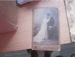 Old Cardboard Beograd Wedding Zivkovic I Antonievic Kabinet Portrait - Oud (voor 1900)