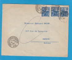 LETTRE DE CHAVANNES SUR SURAN, AVEC 3 TIMBRES "JEANNE D'ARC ", POUR GENEVE, 1929. - Cartas & Documentos