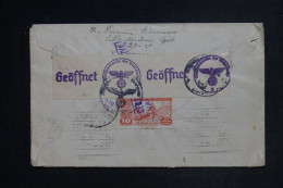 ESPAGNE - Enveloppe De Valencia Pour Paris En 1944 Avec Contrôle Postal Allemand - L 152984 - Brieven En Documenten