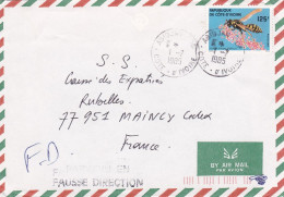 Côte D'Ivoire-1985-lettre ABIDJAN à MAINCY-77 (France)..griffe FD..timbre Insecte(guêpe) Seul Sur Lettre,cachet 1-7-1985 - Ivory Coast (1960-...)