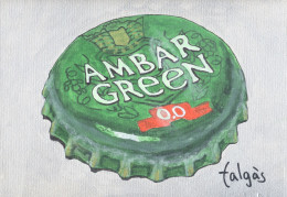 E6-128 Litografía Cerveza Ambar Green Spain. The Elysian Collection. - Publicité