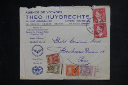 FRANCE - Taxes De Paris Sur Enveloppe Commerciale De Anvers En 1953 - L 152985 - 1859-1959 Lettres & Documents