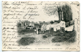 Pionnière Nuage Voyagé 1902 * MORET Sur LOING Au Bord De L'eau ( Animée Lavandière étendant Son Linge ) - Moret Sur Loing