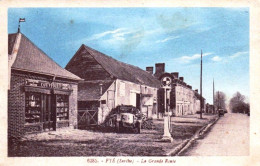 72 - Sarthe - FYE - La Grande Route - Pompe A Essence - Café Tabac  Rare - Other & Unclassified