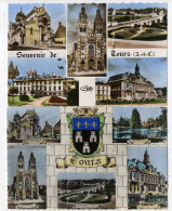 37  TOURS     2 CPSM   1950 / 60  FORMAT CPA - Tours