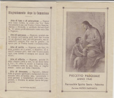 Santino Ricordo Precetto Pasquale - Palermo 1940 - Images Religieuses