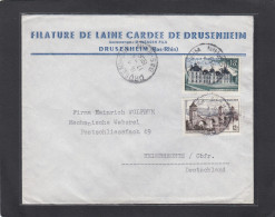 FILATURE DE LAINE CARDEE DE DRUSENHEIM. LETTRE POUR HELMBRECHT, ALLEMAGNE, 1956. - Storia Postale