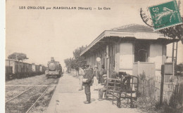 34/ LES ONGLOUS Par MARSEILLAN - La Gare - Avec Train - Otros & Sin Clasificación