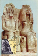 X0473 Egypt. Maximum Card  Egyptian Museum Showing Amenophis III Queen Tyi And Their Daughters - Egyptology