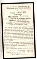 Rendeux 1895 - Ressaix 1913 , Maurice Cunin - Décès
