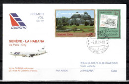 1999 Geneva UNO-Havana Swissair/ Cubana 1er Vol First Flight Erstflug-1 Cover - Primeros Vuelos