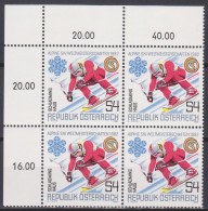 1982 , Mi 1695 ** (1) - 4er Block Postfrisch -  Alpine Skiweltmeisterschaften - Schladming / Haus - Neufs