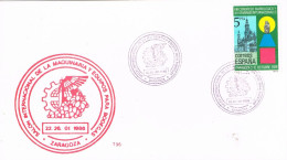55252. Tarjeta ZARAGOZA 1986. Salon Maquinaria Y Equipos De Bodegas, Vino, Uva - Lettres & Documents