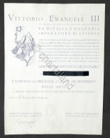 Decreto Concessione Medaglia D'Argento Dei Benemeriti Delle Arti - 1942 - Unclassified