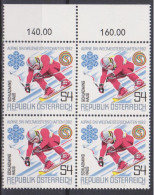 1982 , Mi 1695 ** (6) - 4er Block Postfrisch -  Alpine Skiweltmeisterschaften - Schladming / Haus - Nuevos